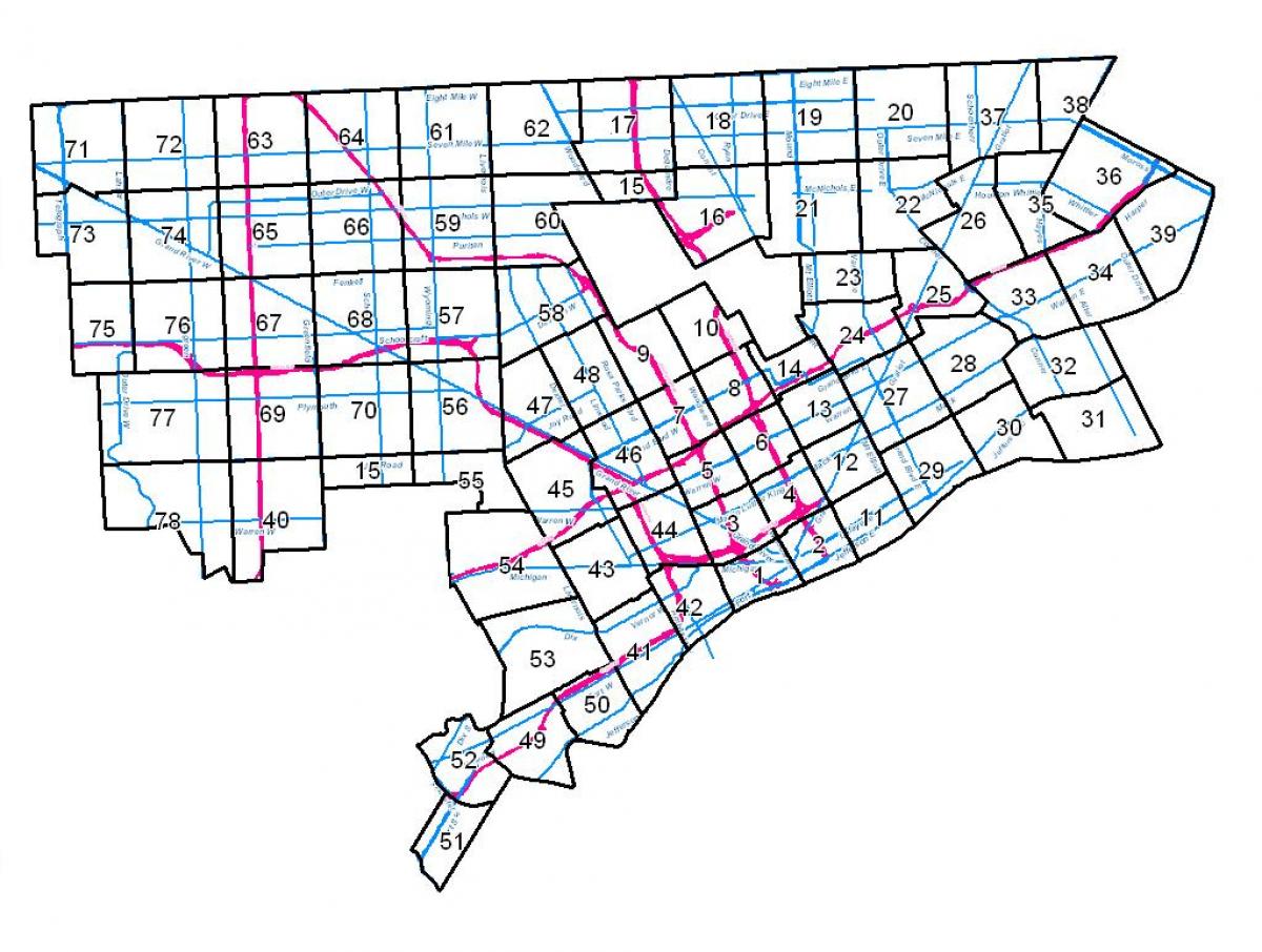 Детроит зони мапа