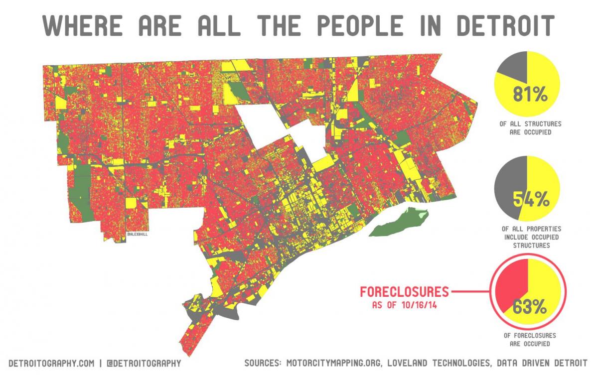 Детроит населението мапа