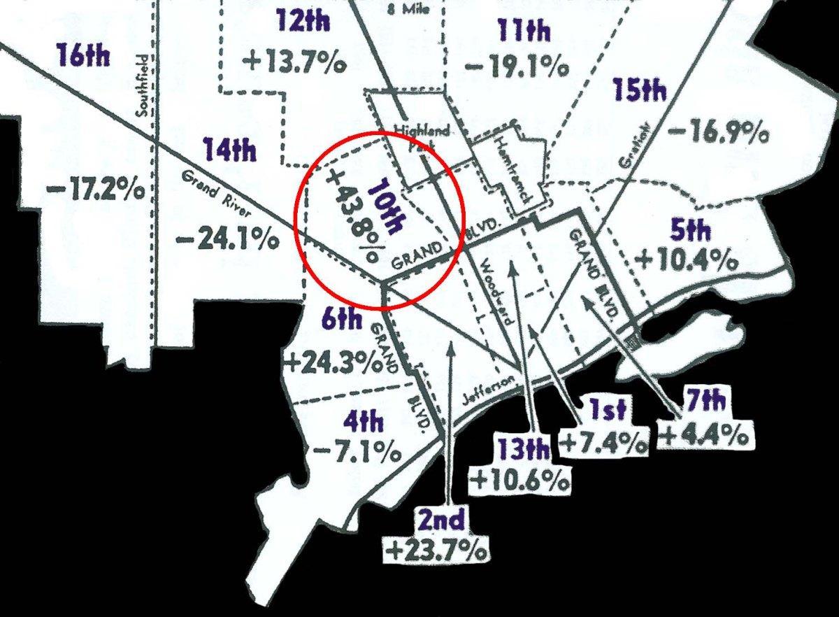 Детроит реони мапа