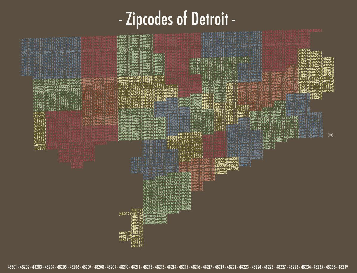 поштенски код мапата Детроит
