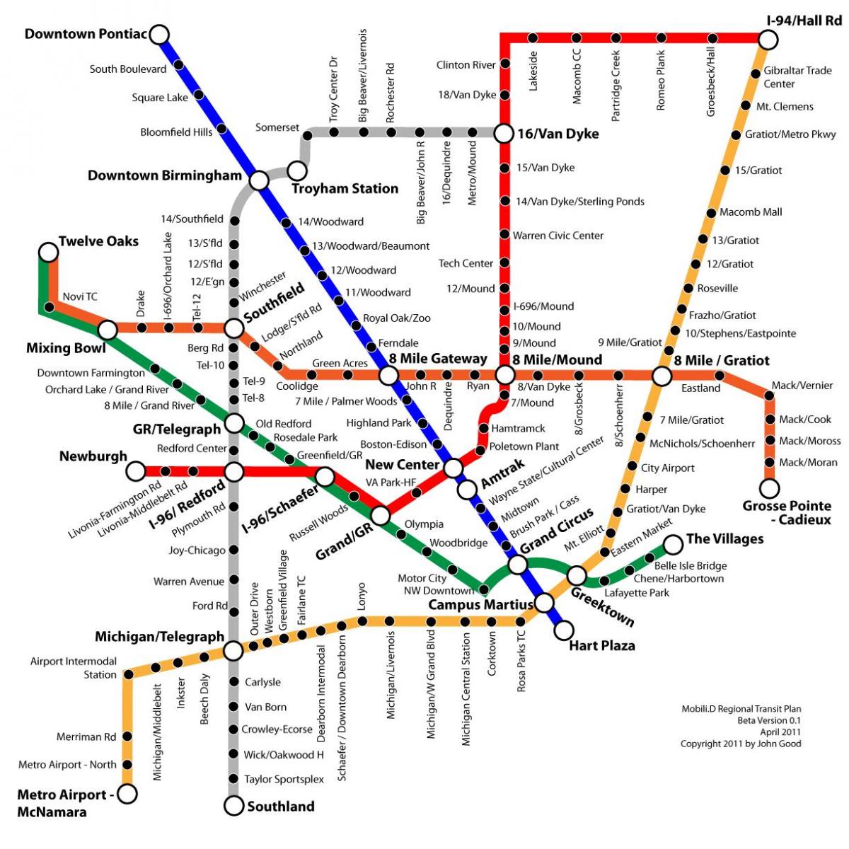 Детроит транзит мапа