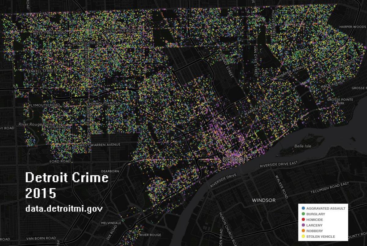 Детроит криминал мапа