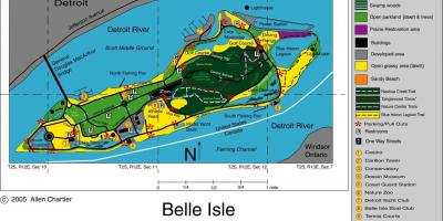 Карта на Belle Isle Детроит
