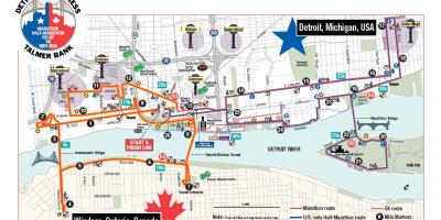 Мапа од Детроит маратон