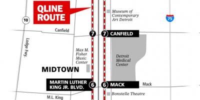 Детроит трамвај мапа