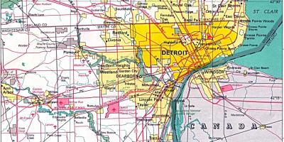 Мапа од Детроит предградијата