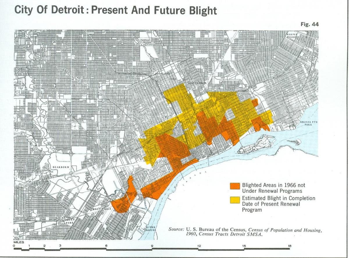 мапа од Детроит лошо влијание