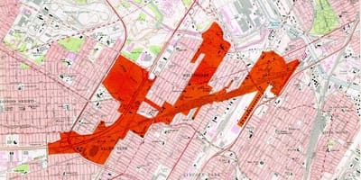 Мапа од Детроит рудникот за сол