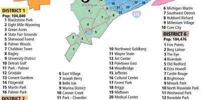 Мапа од Детроит населби